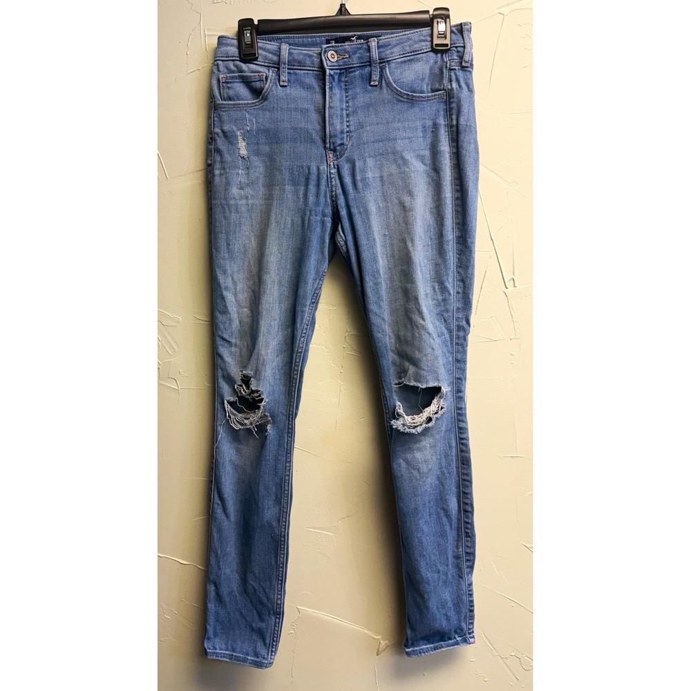 Hollister Women's High-Rise Super Skinny Soft Stretch Jeans Light Wash Blue sz28